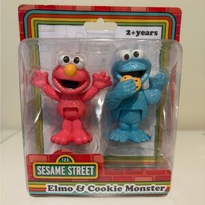 Sesame Street Blue Cookie Monster & Colorful Ernie Figures